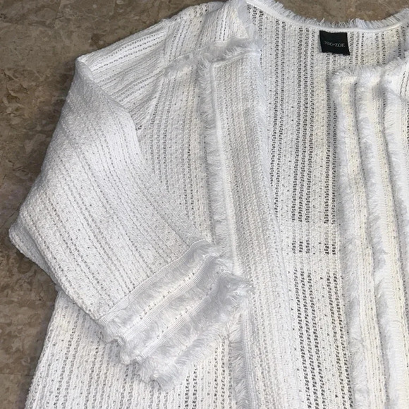 NIC & Zoe playful Jacket XXL,fray,fringes,white Boxy,cotton,cottagecore EC - Picture 9 of 14